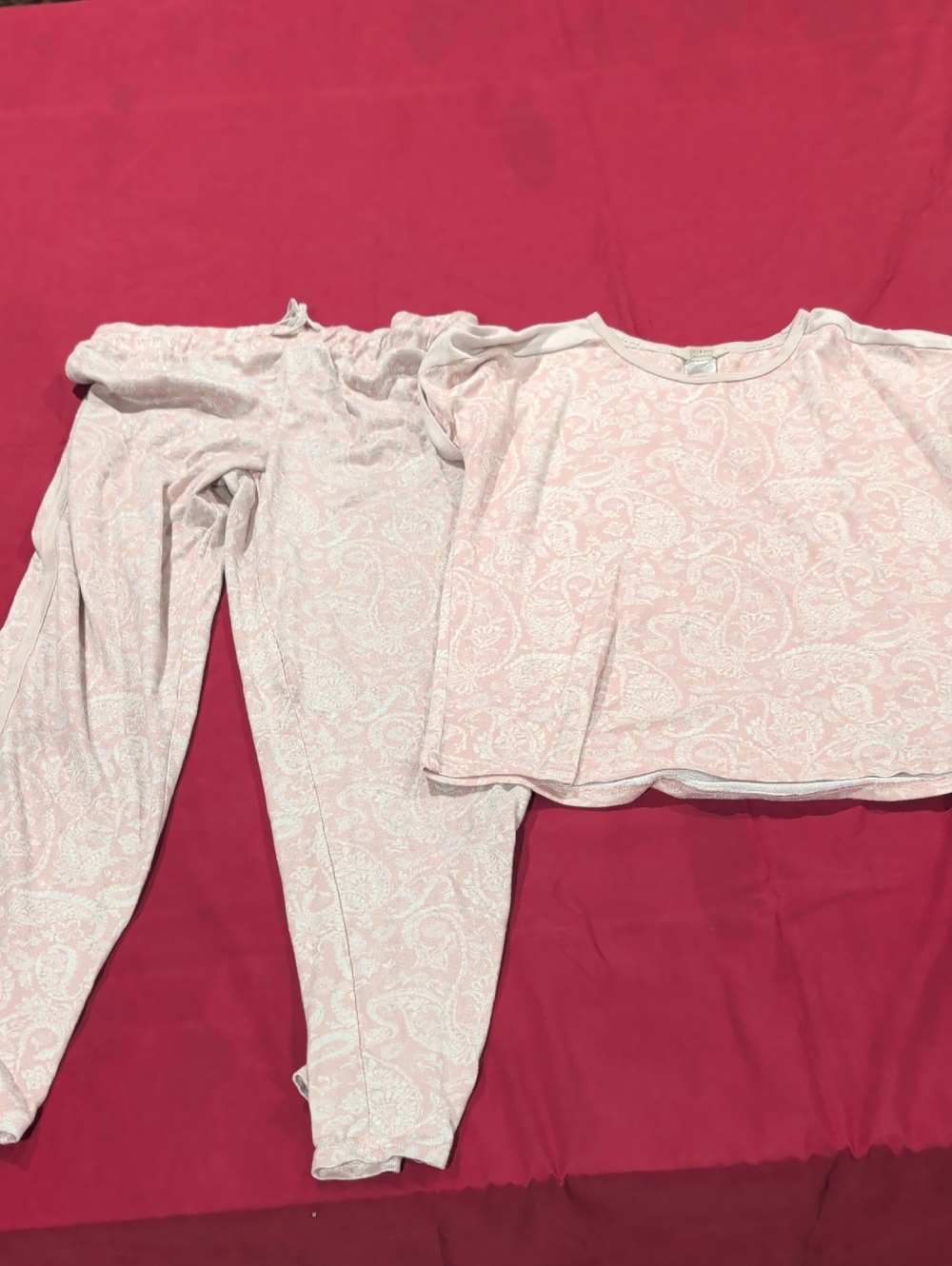 Lucky Brand Light Pink Paisley Girls' Short Sleeve Pajama Set